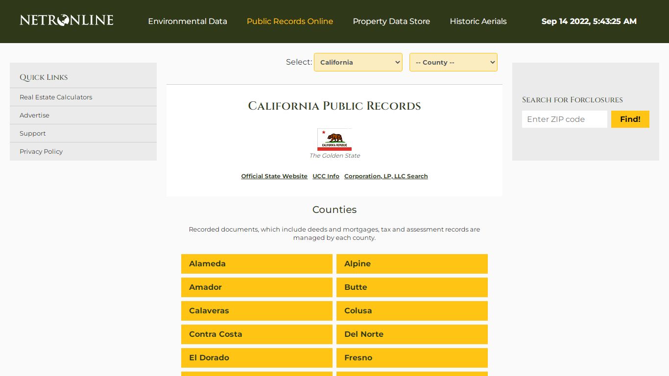 California Public Records Online Directory - NETROnline.com